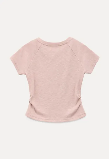 Cropped Henley Neck Short Sleeve Tshirt