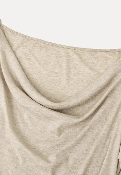 Cowl Neck Ruched Short Sleeve Tshirt