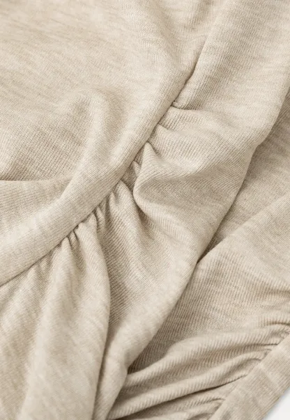 Cowl Neck Ruched Short Sleeve Tshirt
