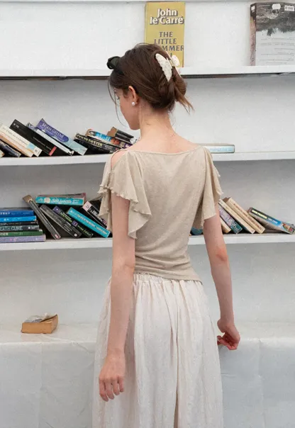 Cowl Neck Ruched Short Sleeve Tshirt