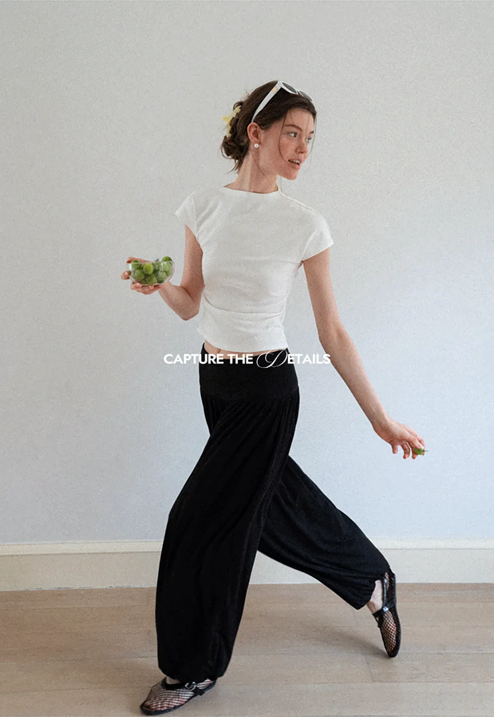 Cropped Cap Sleeve Tshirt with Ruched Detail