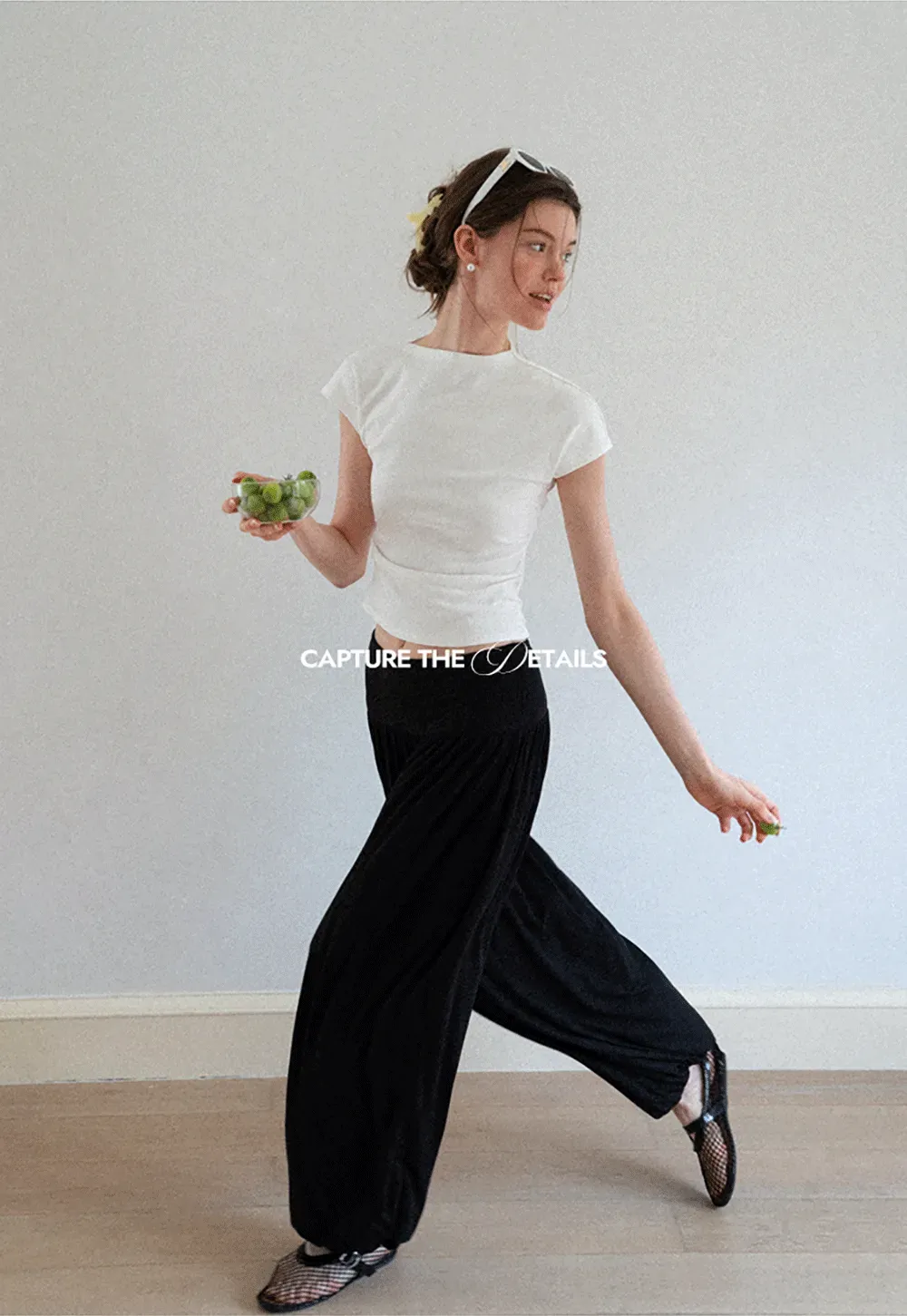 Cropped Cap Sleeve Tshirt with Ruched Detail