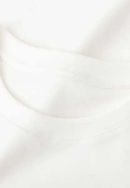 Embroidered Logo Cropped Crew Neck T Shirt