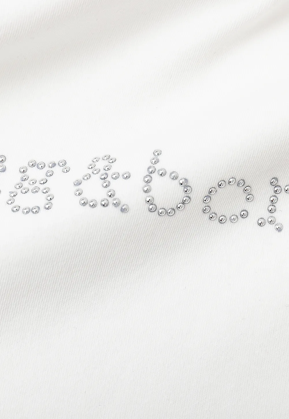 Embroidered Logo Cropped Crew Neck T Shirt