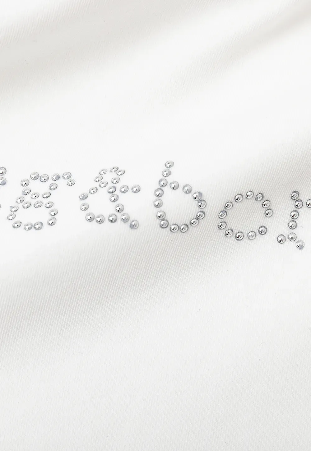 Embroidered Logo Cropped Crew Neck T Shirt