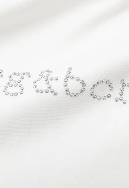 Embroidered Logo Cropped Crew Neck T Shirt