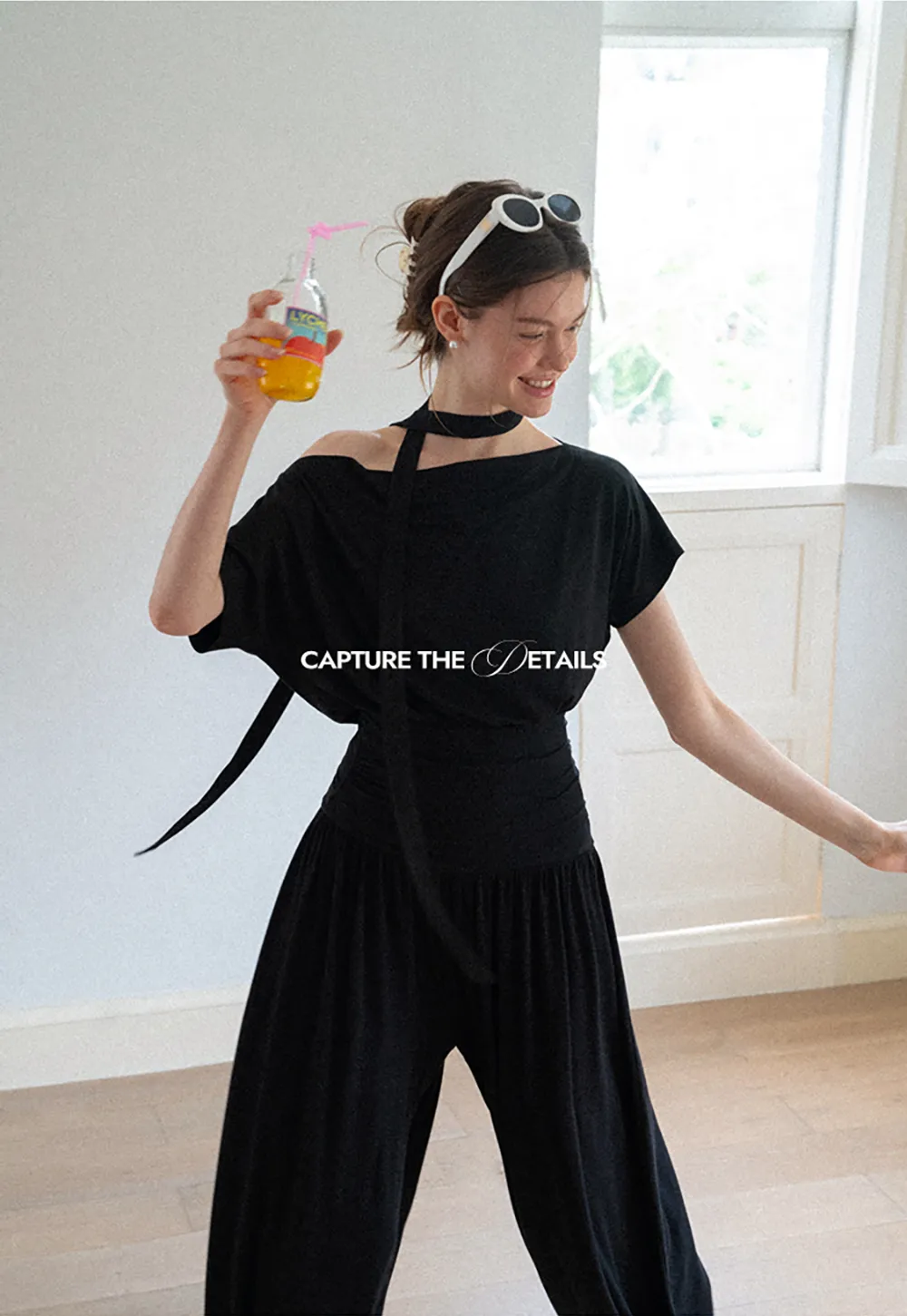 Asymmetrical Cutout Neck Short Sleeve Top