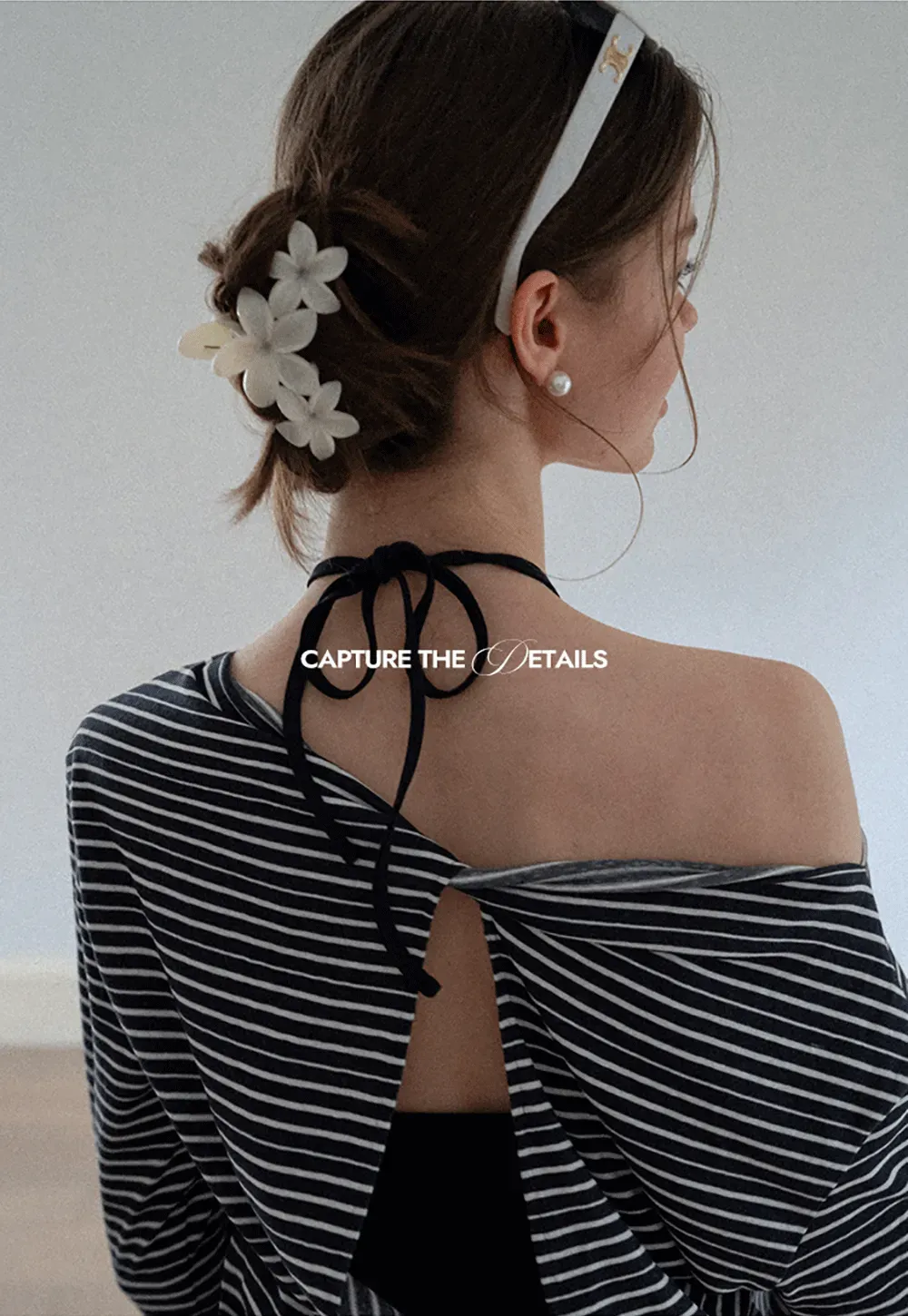 Asymmetrical Off Shoulder Striped Long Sleeve Top