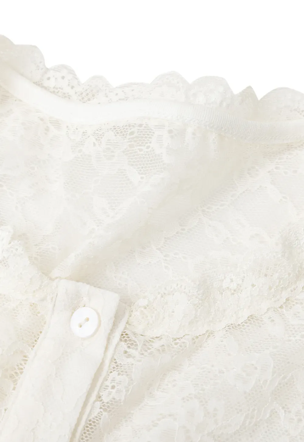 Lace Trim Cropped Long Sleeve Knit Top
