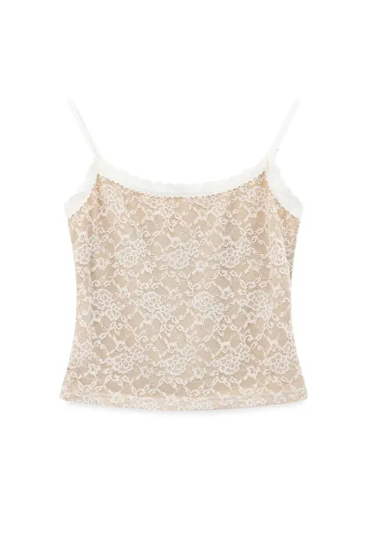 Lace Trim Cropped Long Sleeve Knit Top