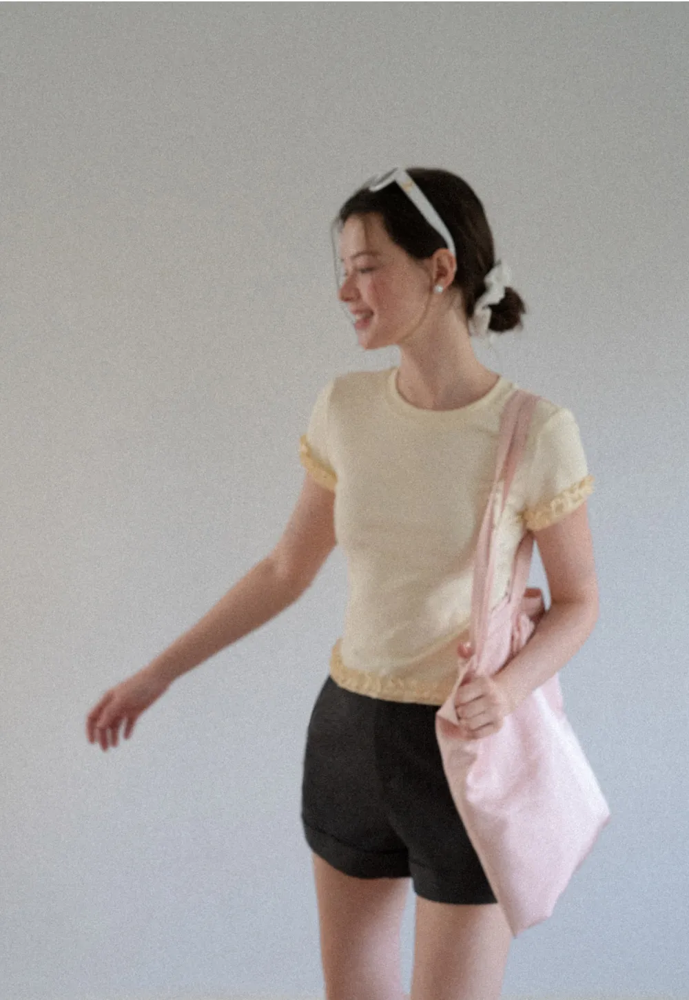 Ruffled Hem and Sleeve Trim T Shirt