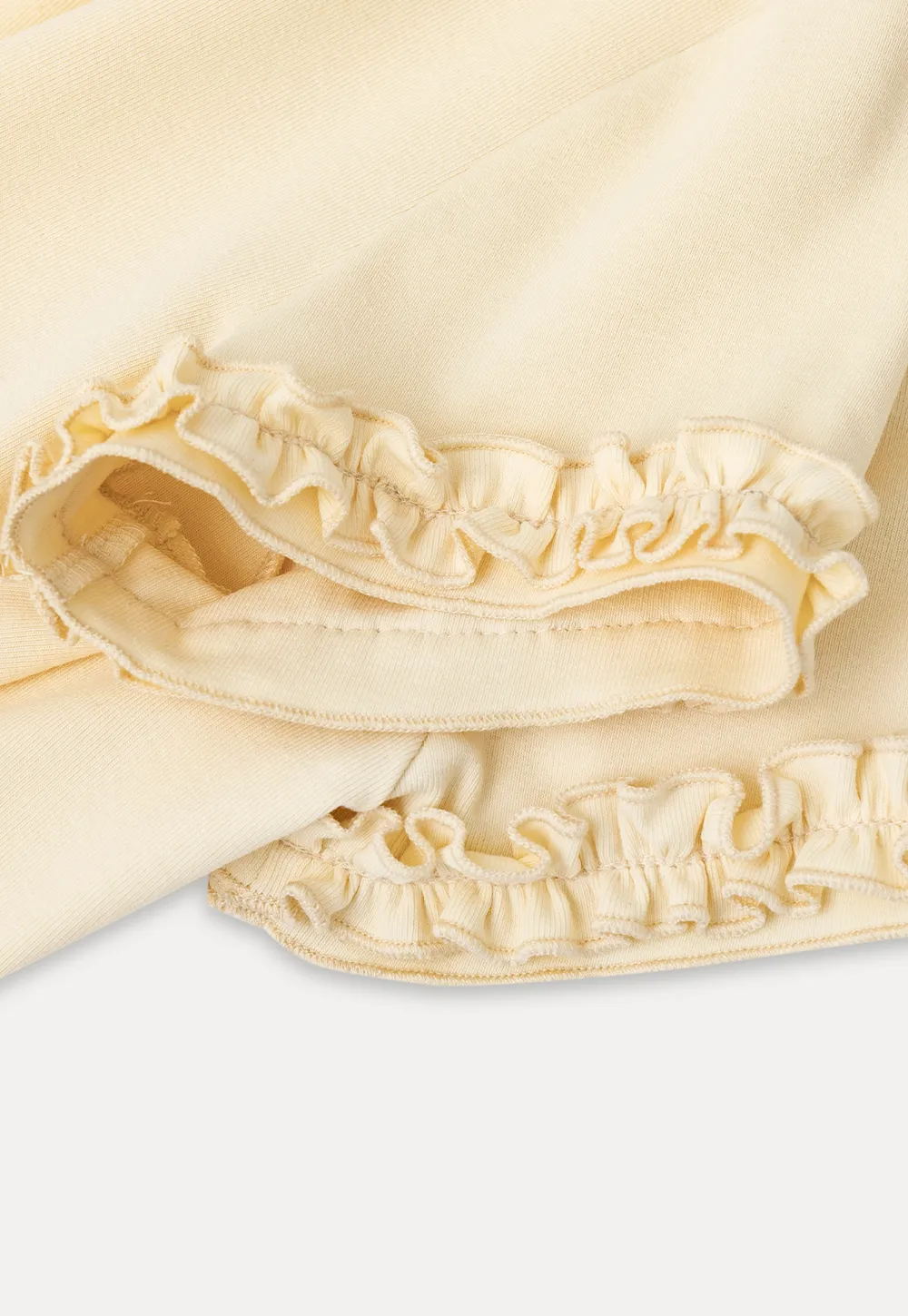 Ruffled Hem and Sleeve Trim T Shirt