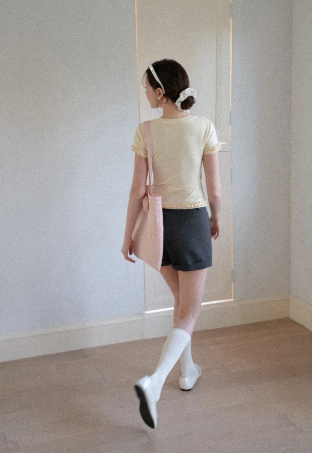 Ruffled Hem and Sleeve Trim T Shirt
