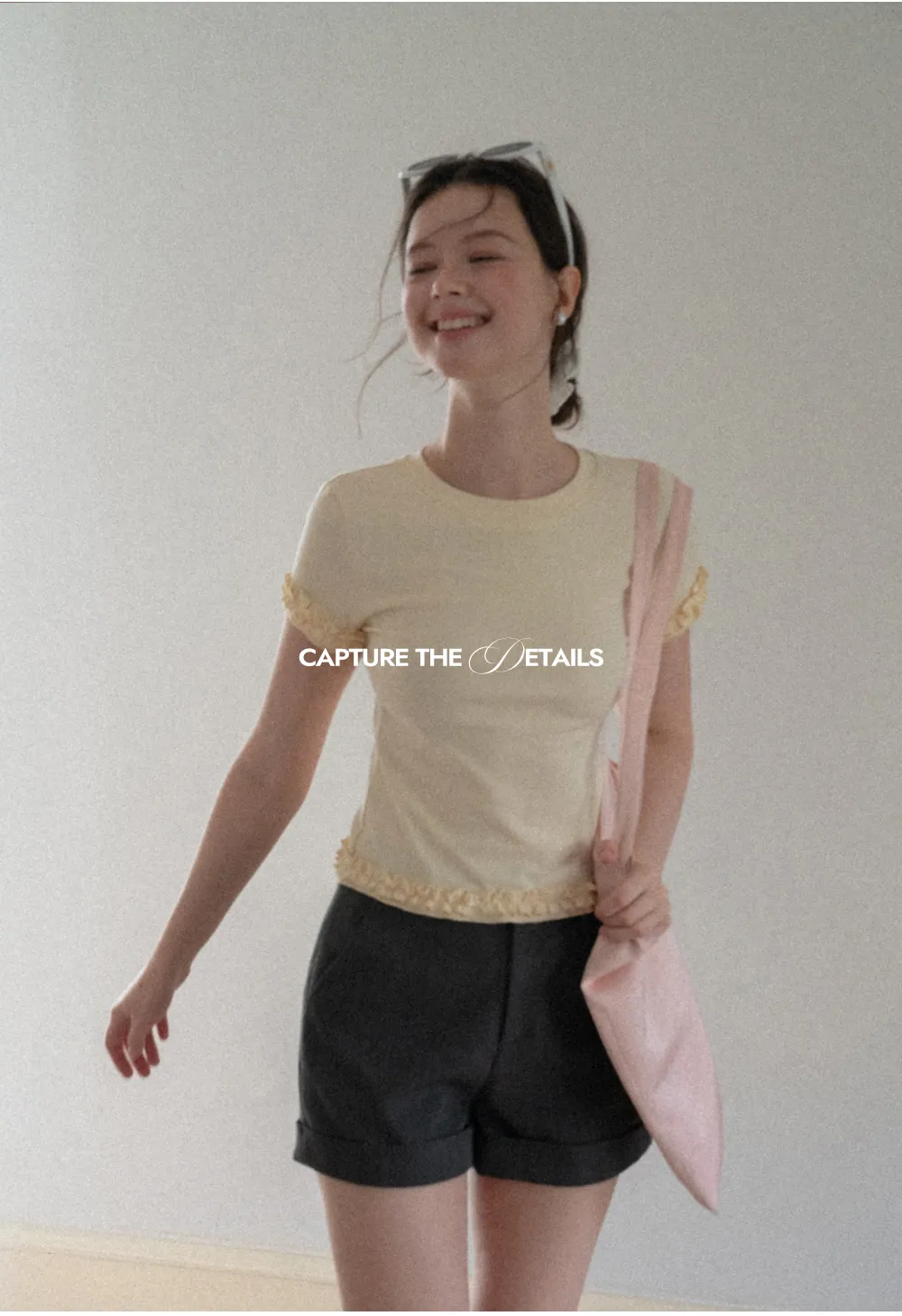 Ruffled Hem and Sleeve Trim T Shirt
