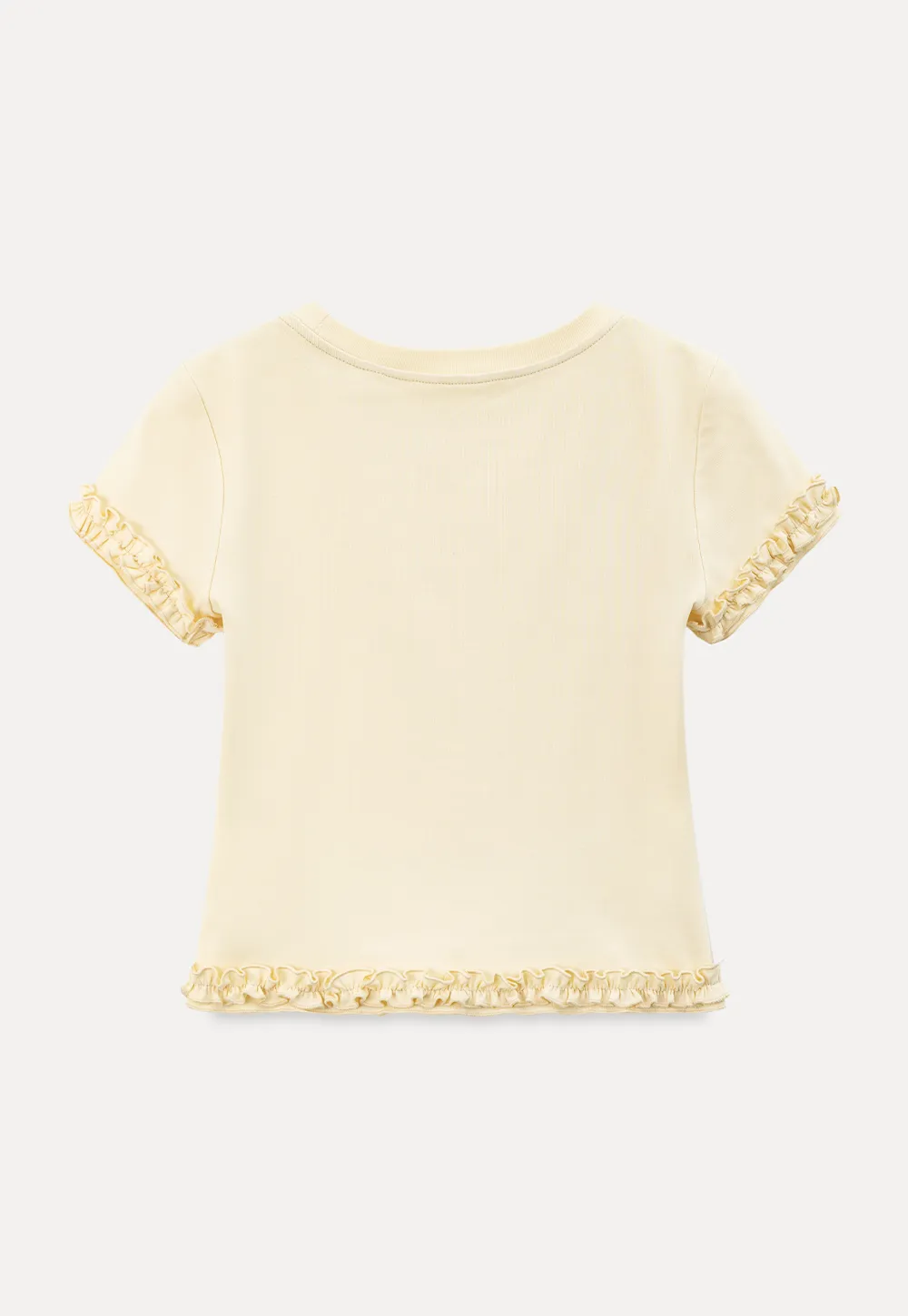 Ruffled Hem and Sleeve Trim T Shirt