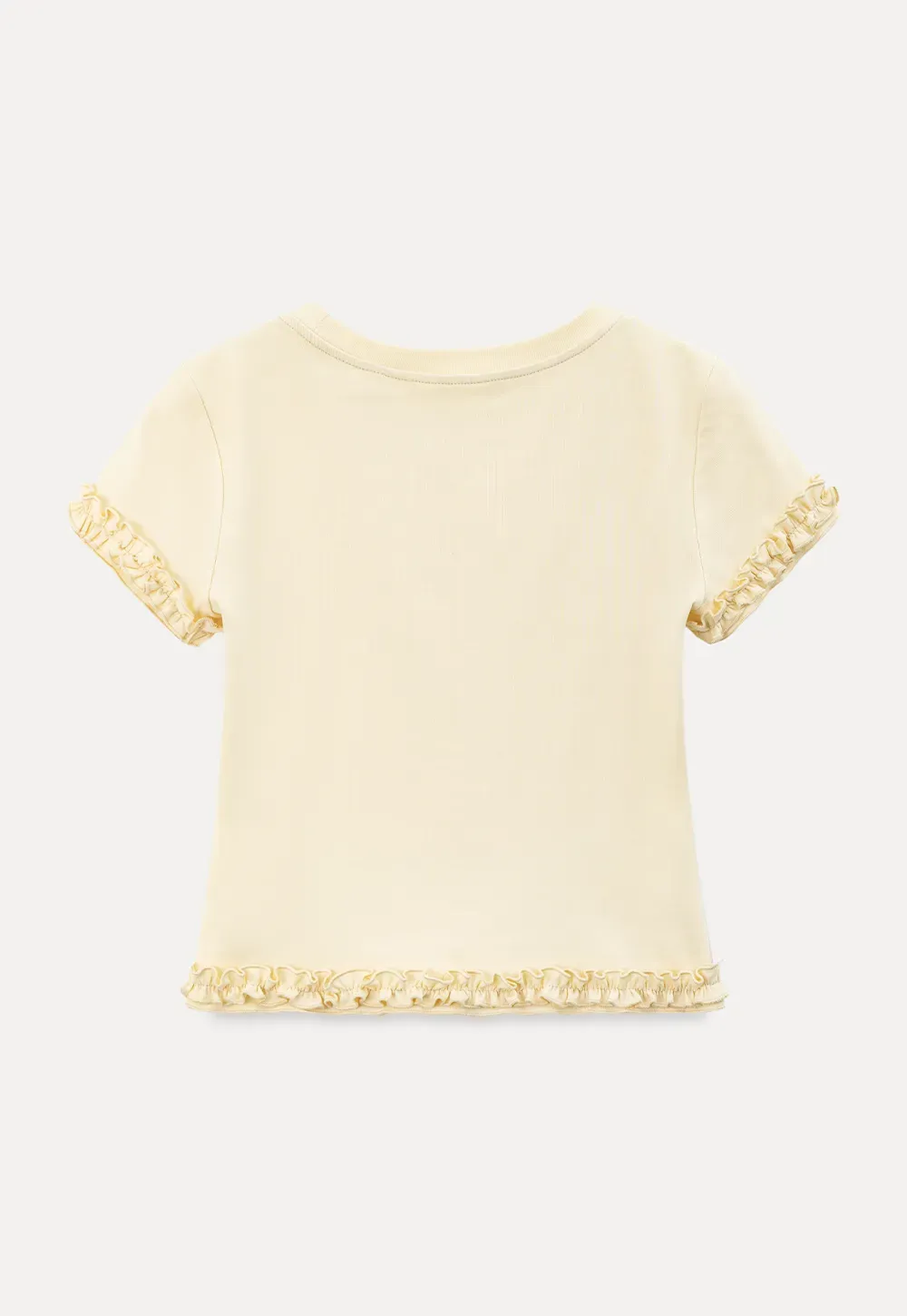 Ruffled Hem and Sleeve Trim T Shirt
