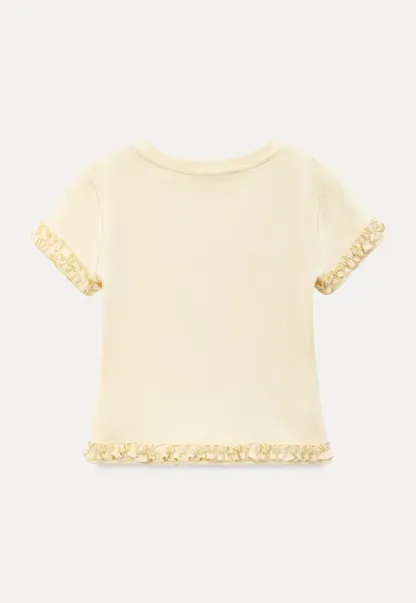 Ruffled Hem and Sleeve Trim T Shirt