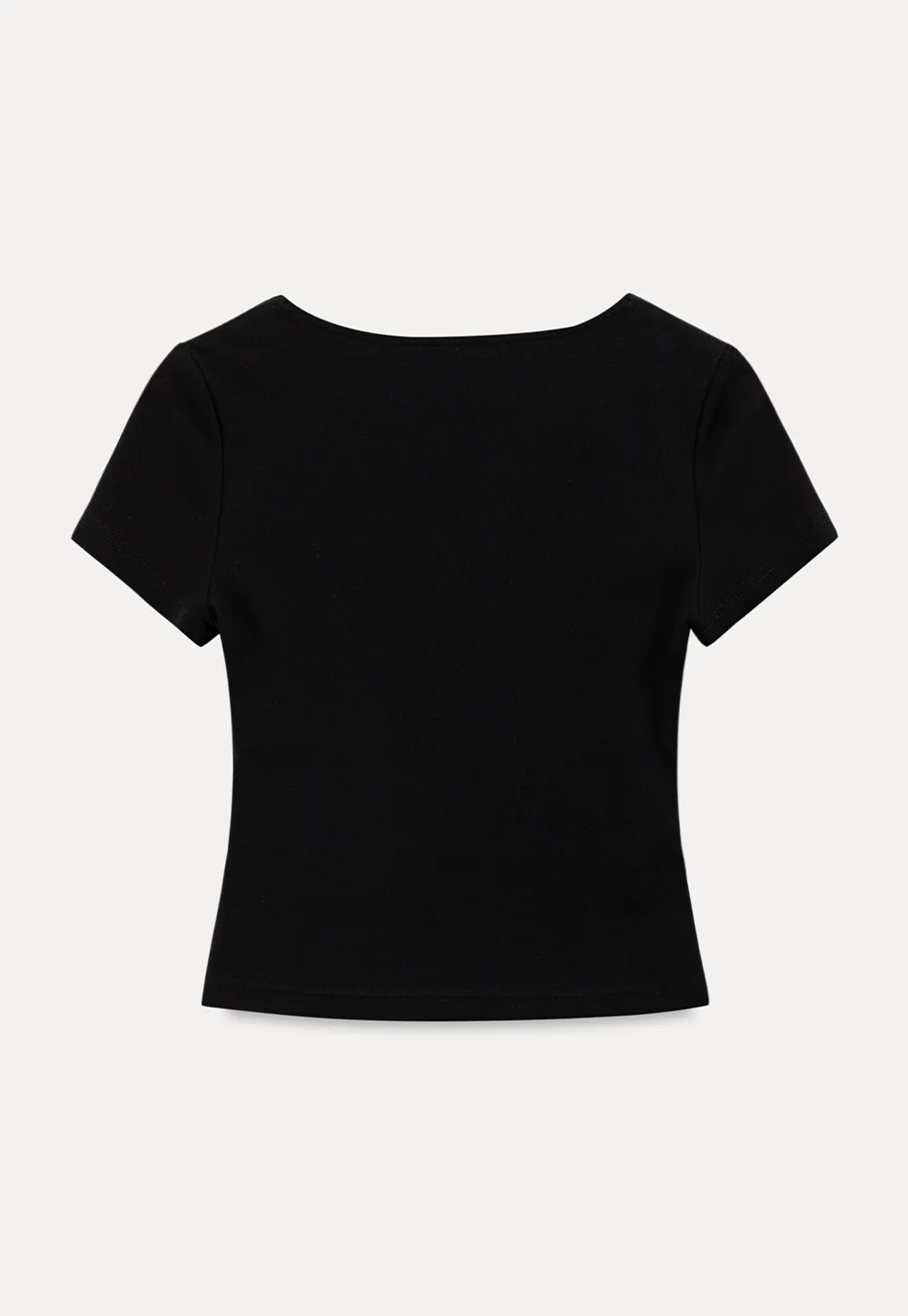 V Neck Cropped Short Sleeve Tshirt