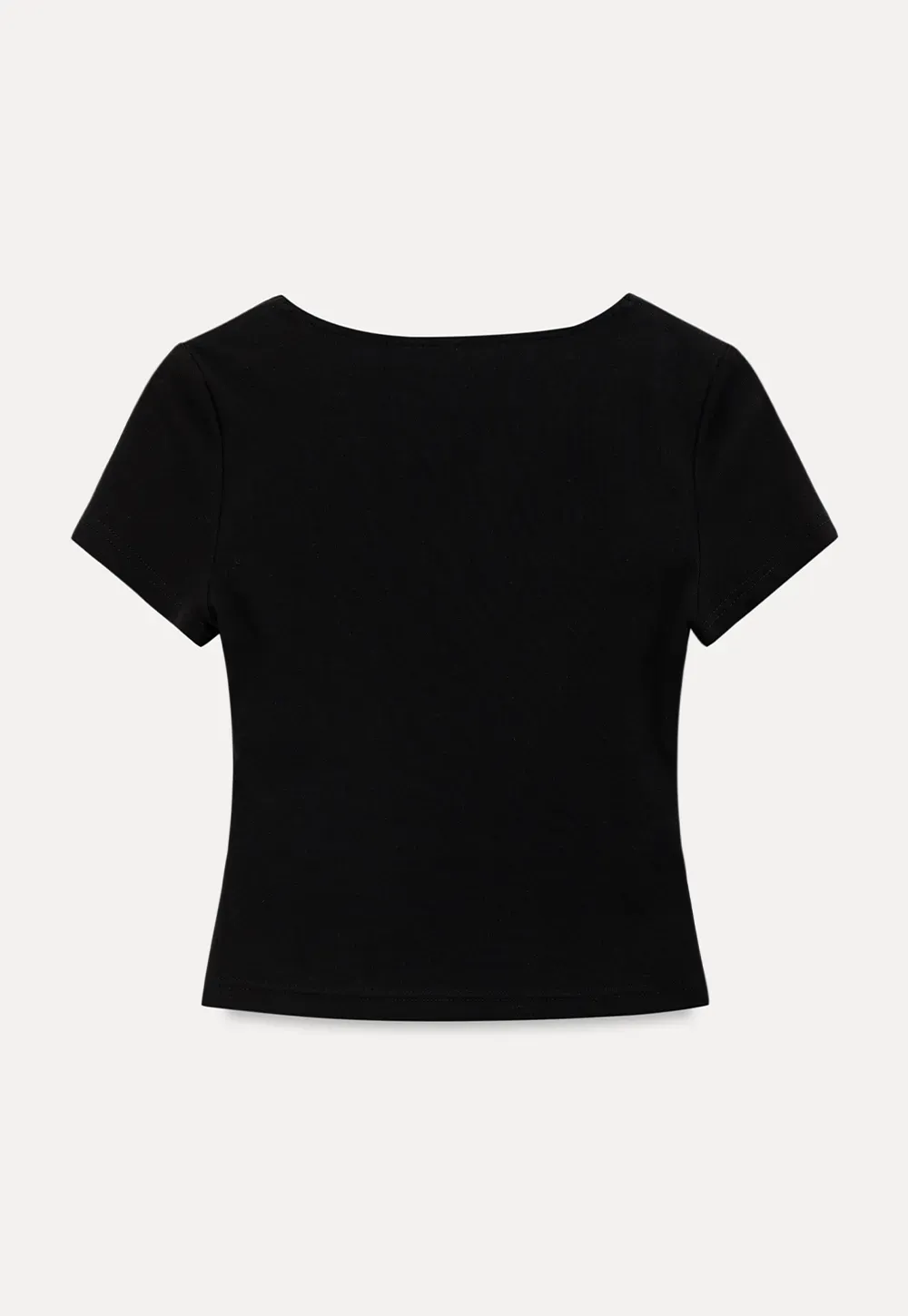 V Neck Cropped Short Sleeve Tshirt