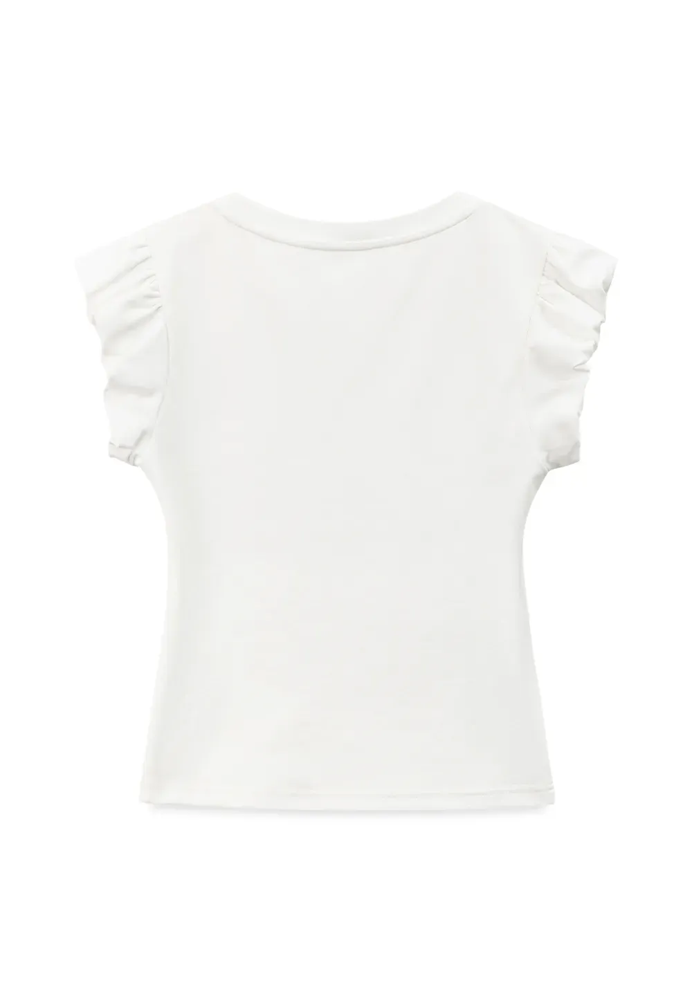 T-shirt à manches courtes volantées et col rond