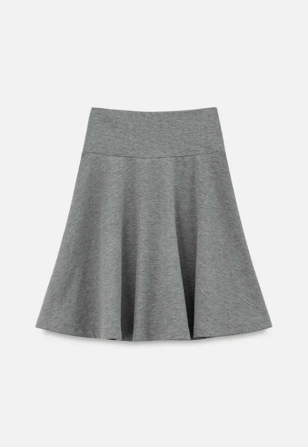 Asymmetrical Neck Short Sleeve Top and A Line Skirt