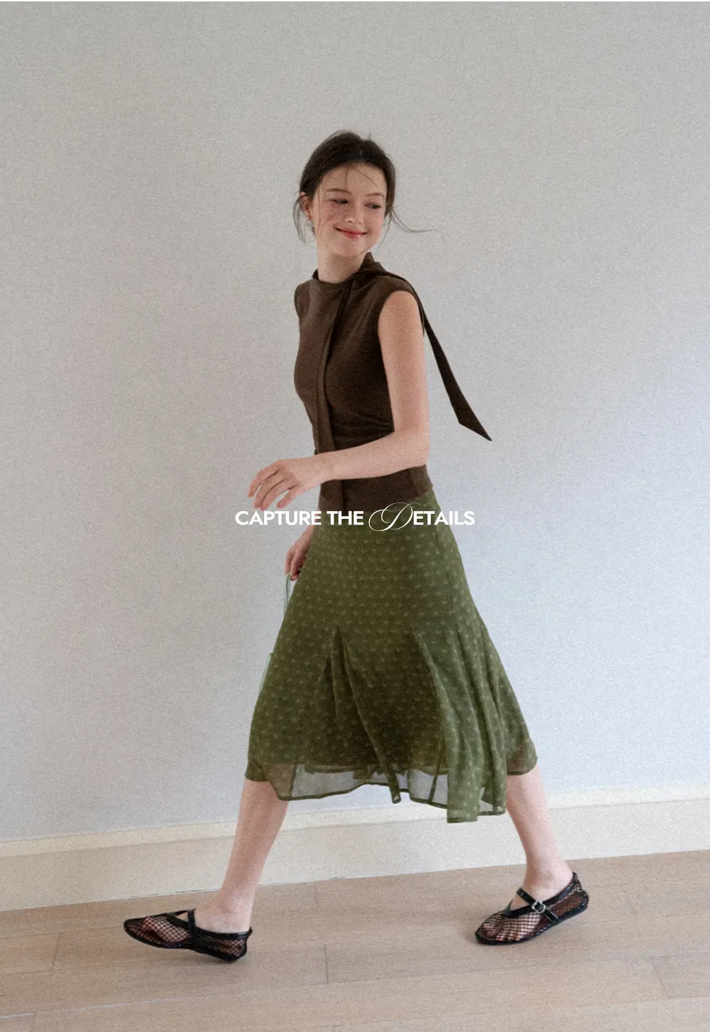 Asymmetrical Tie Neck Sleeveless Top
