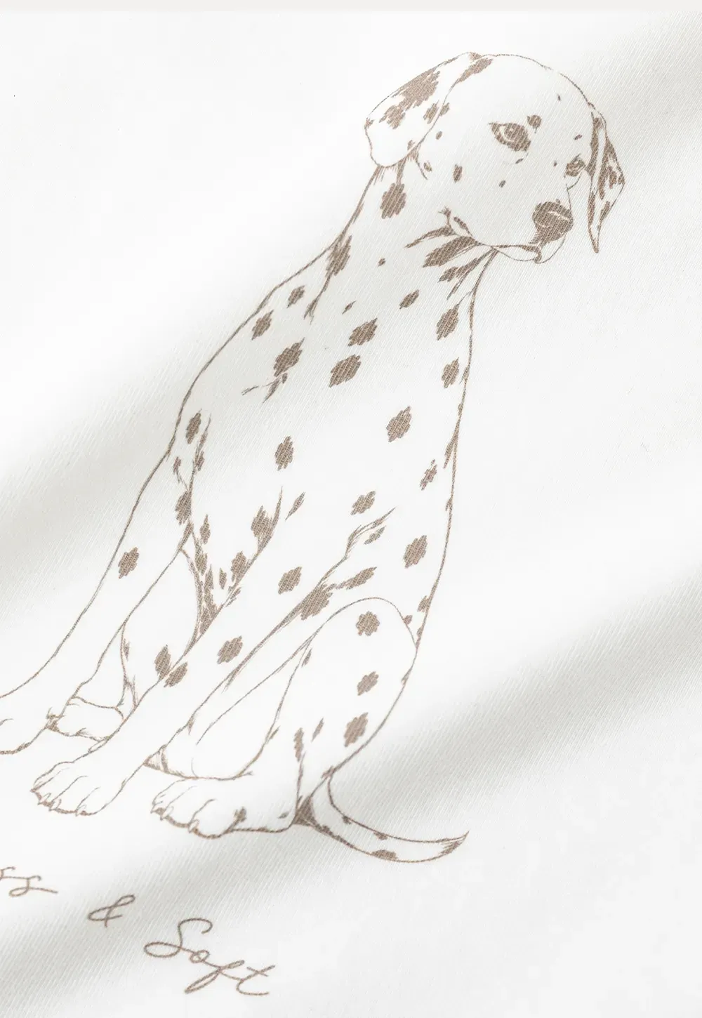 Cropped Tshirt with Dalmatian Print and Rounded Hem