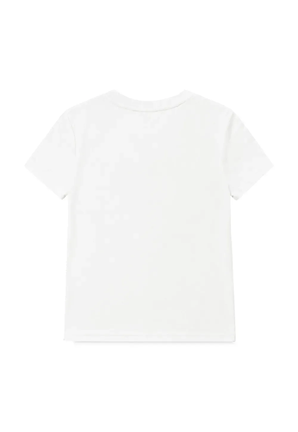 Cropped Tshirt with Dalmatian Print and Rounded Hem