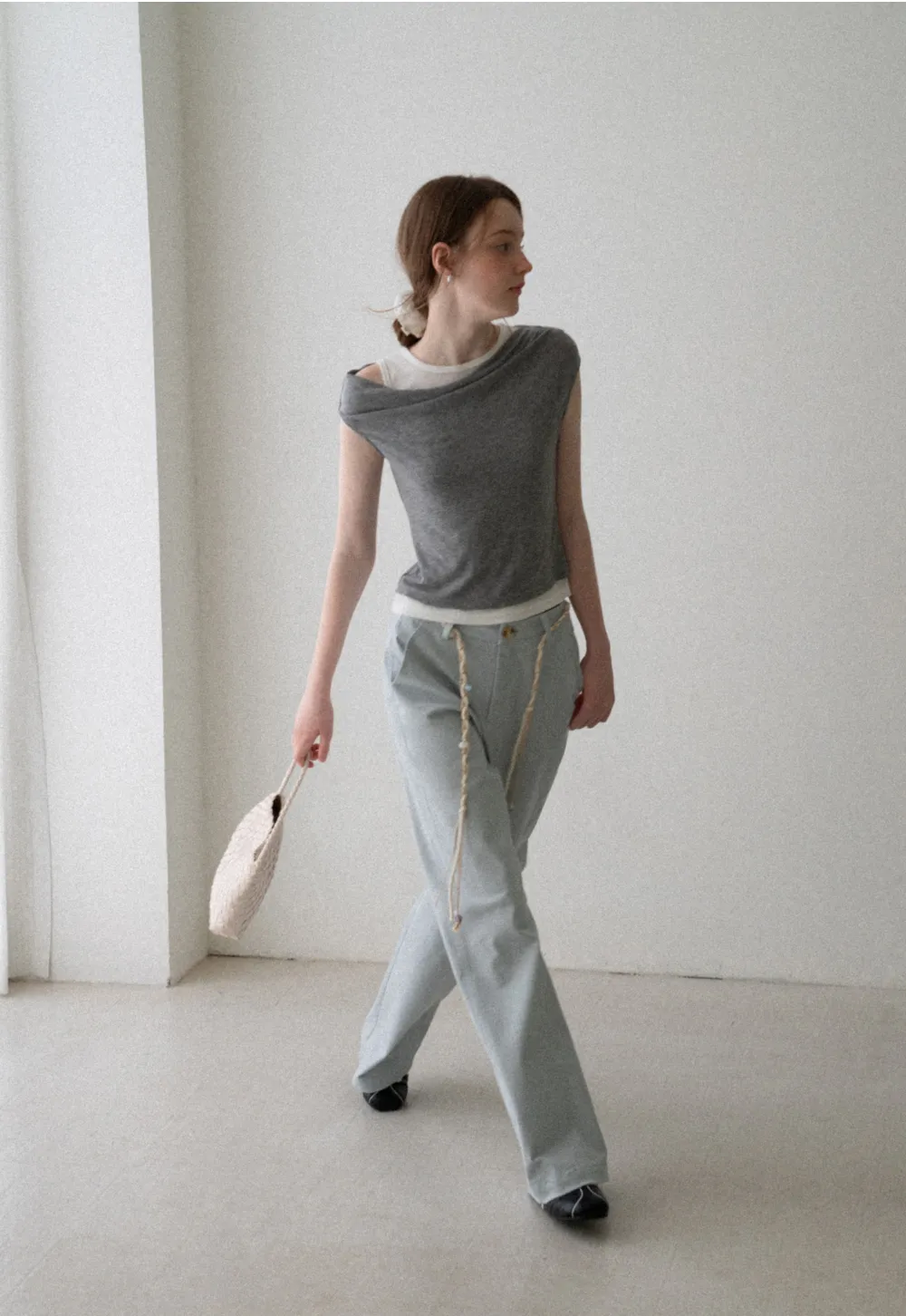 Asymmetrical Draped Layered Short Sleeve Tshirt