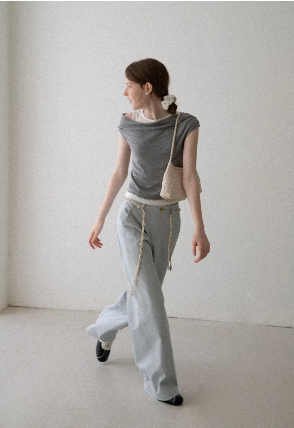 Asymmetrical Draped Layered Short Sleeve Tshirt