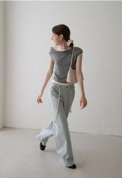 Asymmetrical Draped Layered Short Sleeve Tshirt