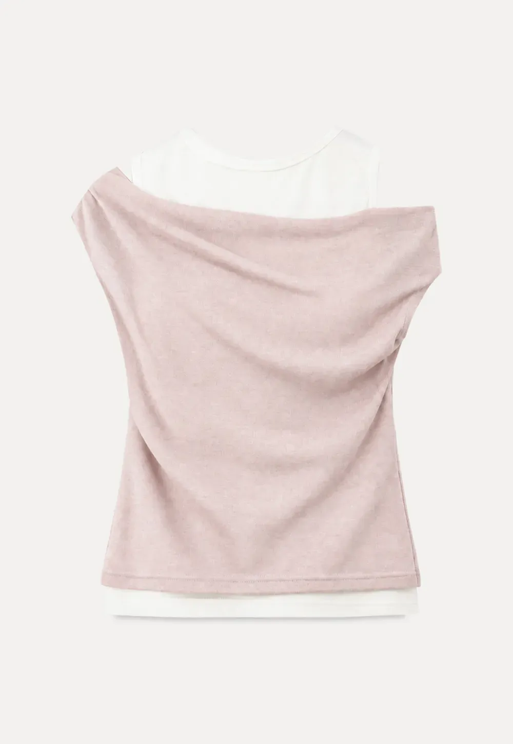 Asymmetrical Draped Layered Short Sleeve Tshirt