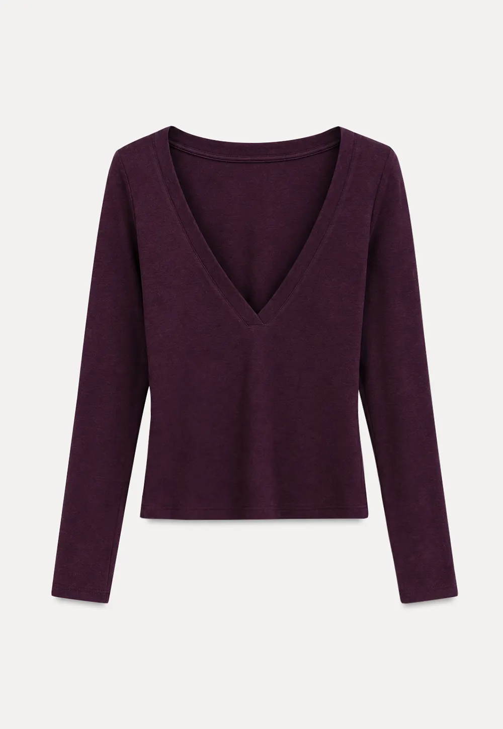 Deep V Neck Layered Long Sleeve Top