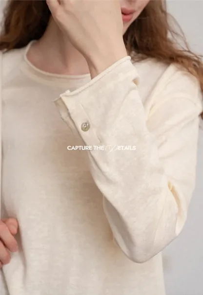 Relaxed Fit Long Sleeve Crew Neck T Shirt