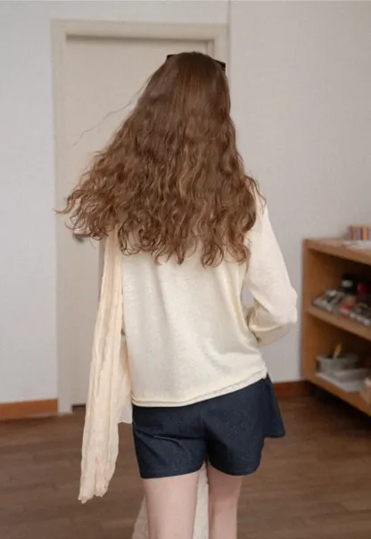 Relaxed Fit Long Sleeve Crew Neck T Shirt