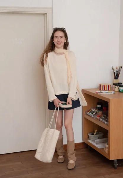 Relaxed Fit Long Sleeve Crew Neck T Shirt