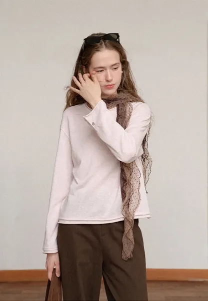 Relaxed Fit Long Sleeve Crew Neck T Shirt