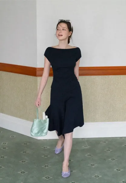 Off Shoulder Ruched Fit Dress