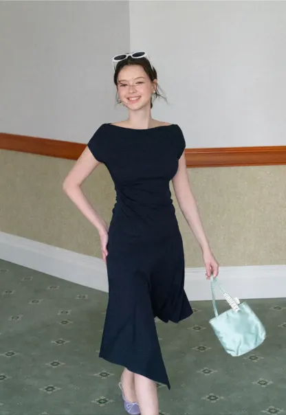 Off Shoulder Ruched Fit Dress
