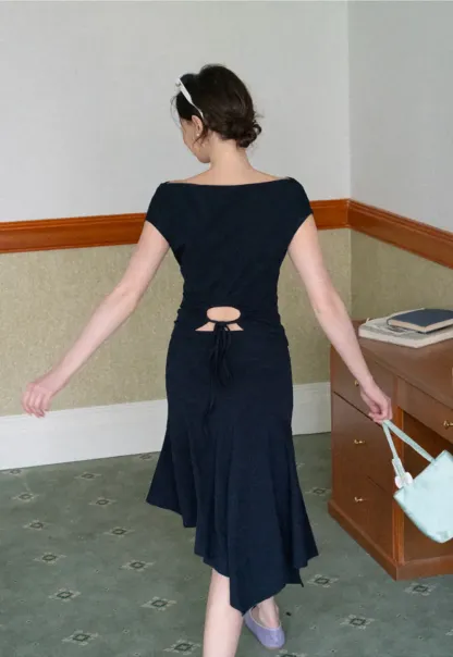 Off Shoulder Ruched Fit Dress