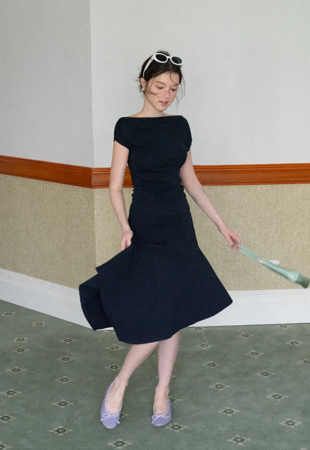 Off Shoulder Ruched Fit Dress