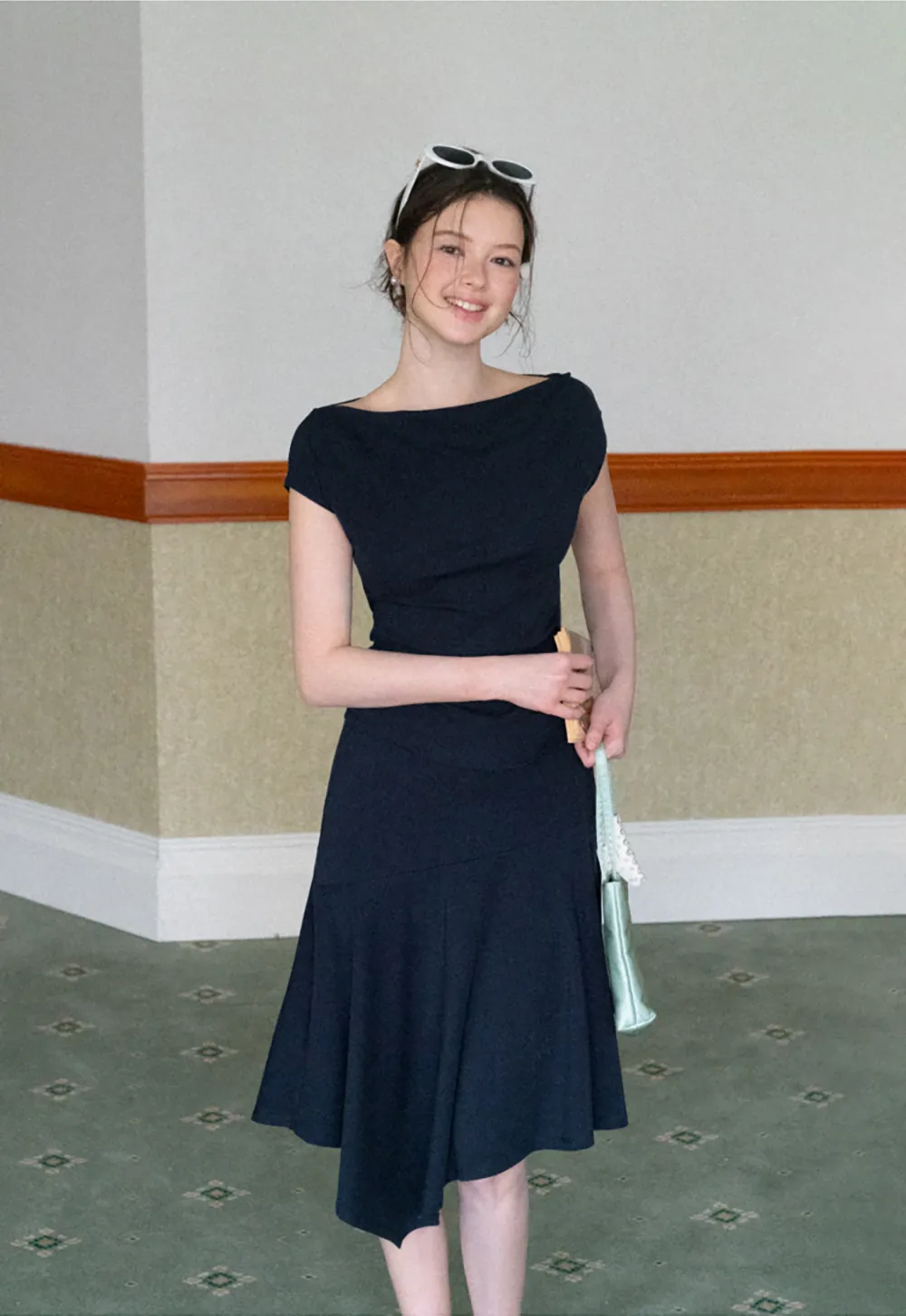 Off Shoulder Ruched Fit Dress