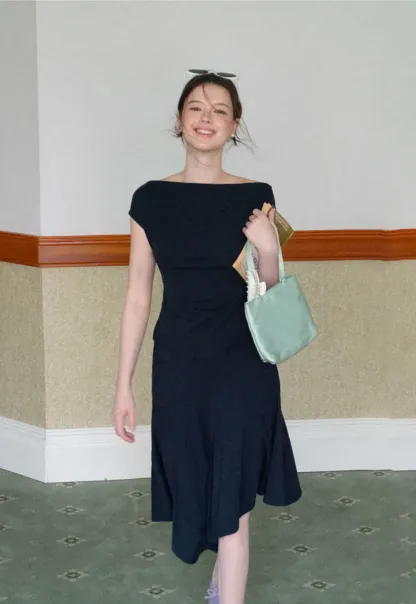 Off Shoulder Ruched Fit Dress