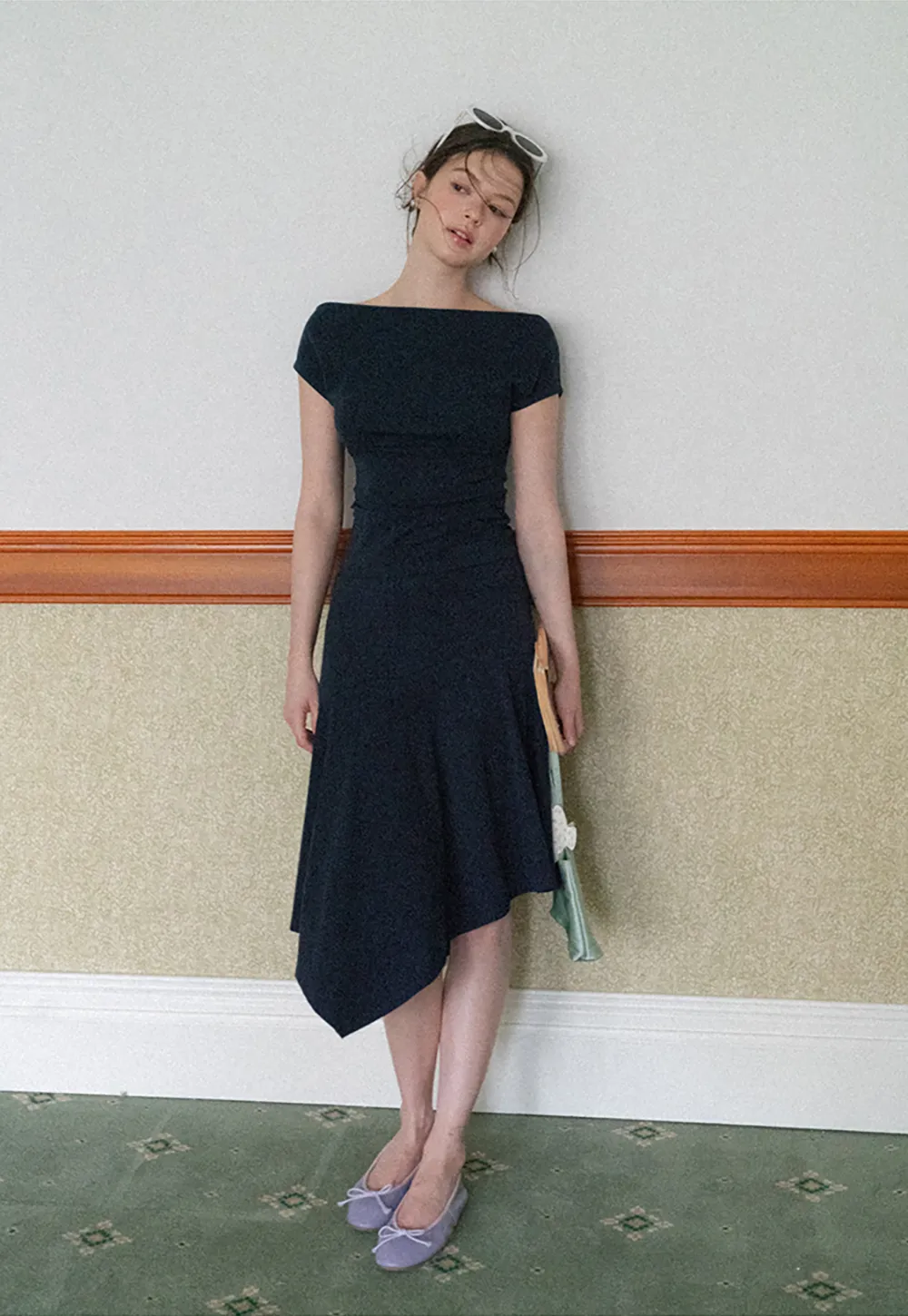Off Shoulder Ruched Fit Dress