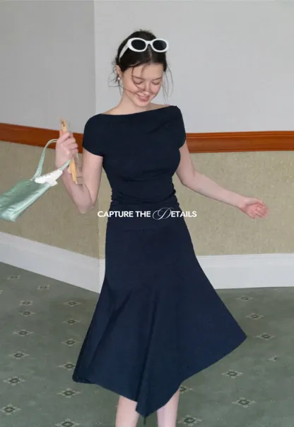 Off Shoulder Ruched Fit Dress