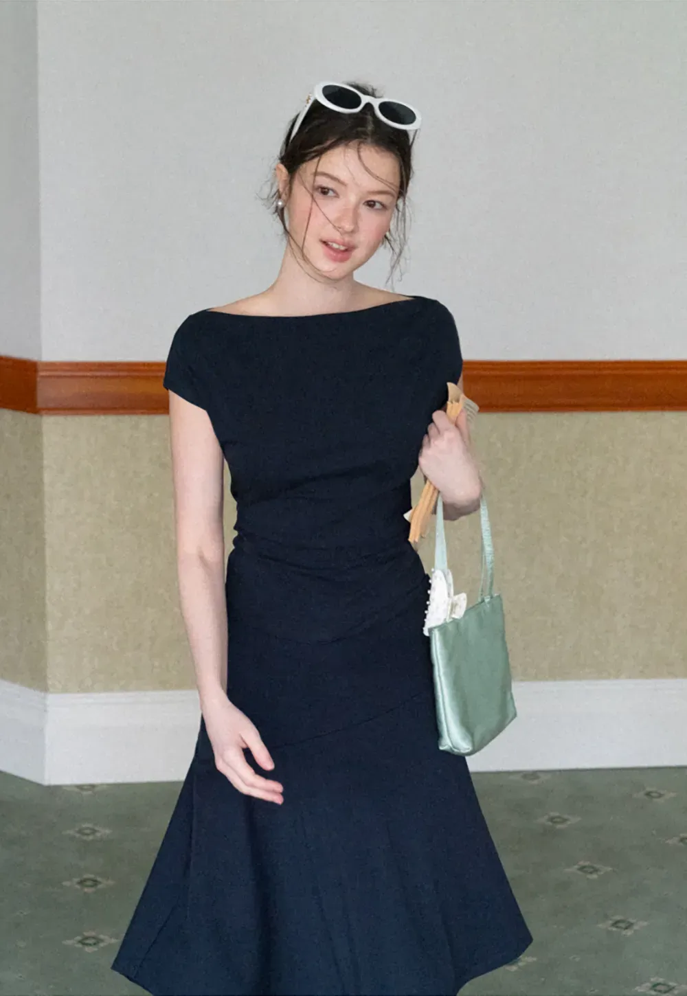 Off Shoulder Ruched Fit Dress