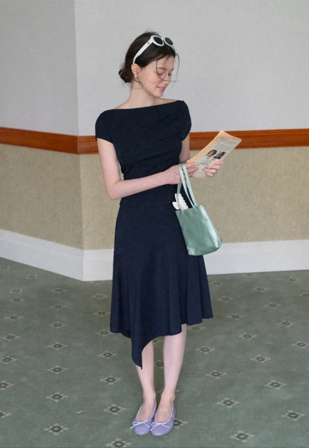 Off Shoulder Ruched Fit Dress