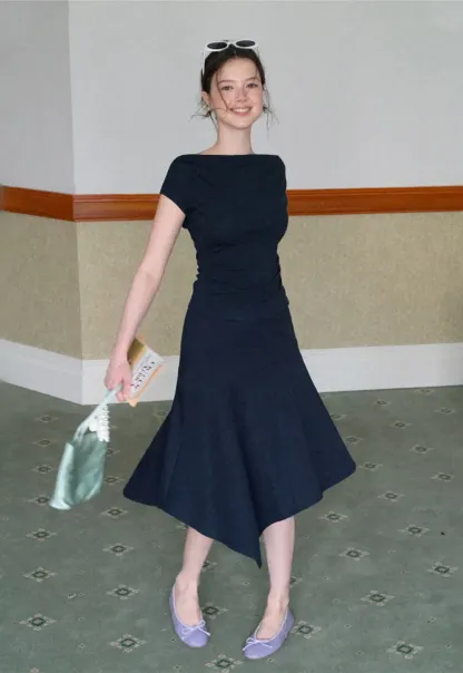 Off Shoulder Ruched Fit Dress