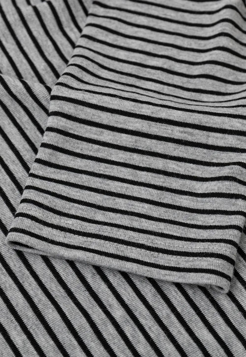 Striped Ribbed Knit Top with Floral Tie Detail