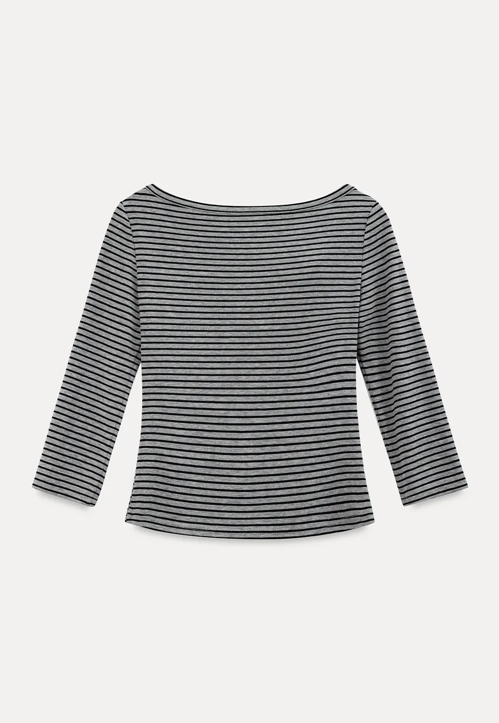 Striped Ribbed Knit Top with Floral Tie Detail